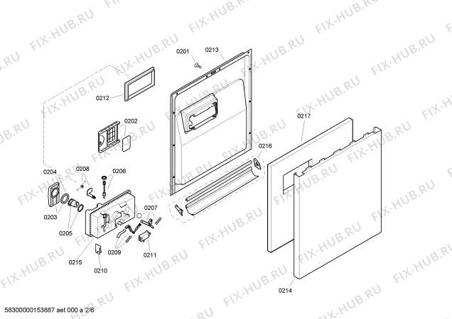 Схема №1 3VS300BP с изображением Панель управления для посудомойки Bosch 00700063