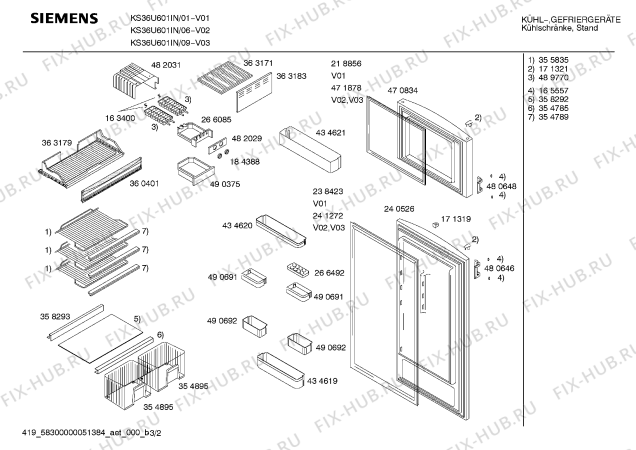 Схема №1 KS36U602IN с изображением Дверь для холодильника Siemens 00470834