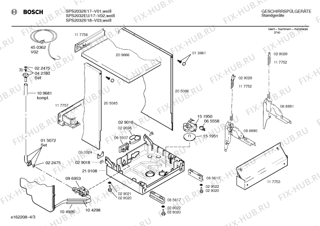 Схема №1 SPS2032EU с изображением Переключатель для посудомойки Bosch 00159958