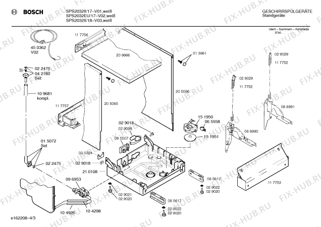 Схема №1 SPS5432GB с изображением Столешница для посудомойки Bosch 00209866