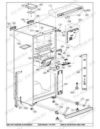 Взрыв-схема холодильника Beko BEKO DNE 48180 (7215246913) - BODY (B-965)