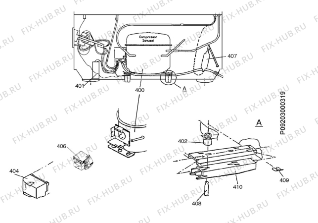 Взрыв-схема холодильника Electrolux EC2709N - Схема узла Cooling system 017