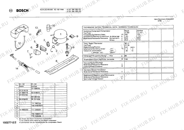 Взрыв-схема холодильника Bosch 0701184109 KS182TRW - Схема узла 02