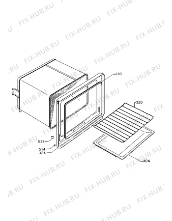 Взрыв-схема плиты (духовки) Acec AB255W - Схема узла Housing 001