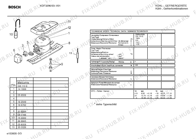 Схема №1 KDF3296TR с изображением Дверь для холодильной камеры Bosch 00217503