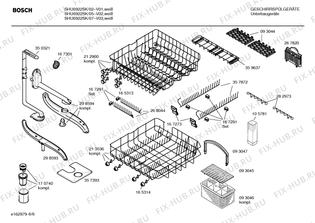 Взрыв-схема посудомоечной машины Bosch SHU6922SK Mixx - Схема узла 06
