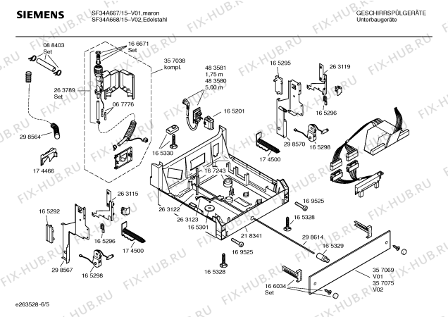 Взрыв-схема посудомоечной машины Siemens SF34A667 Extraklasse - Схема узла 05