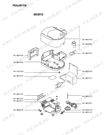 Взрыв-схема техники по уходу за телом Rowenta MH810 - Схема узла MH810DE_.__2