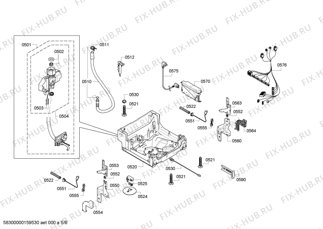 Взрыв-схема посудомоечной машины Bosch SPI40E25EU - Схема узла 05
