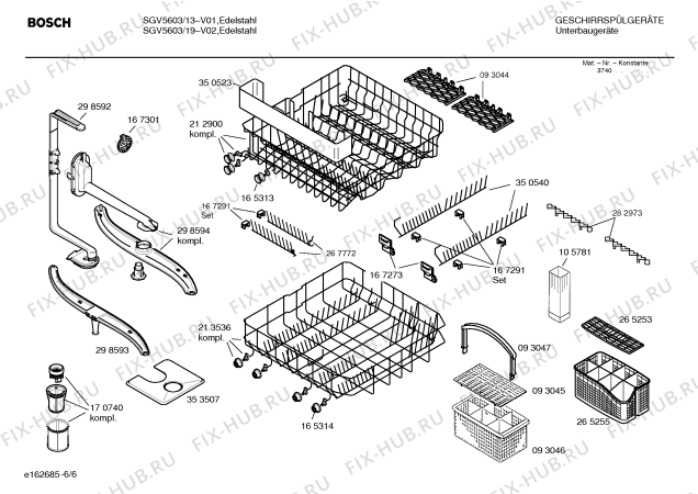 Схема №1 SGV5603 с изображением Инструкция по эксплуатации для посудомоечной машины Siemens 00521233