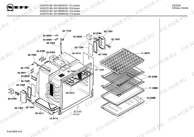 Схема №3 E6190G0 JOKER 190 с изображением Панель для плиты (духовки) Bosch 00272813