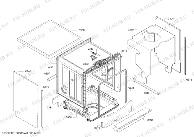 Взрыв-схема посудомоечной машины Bosch SMS43D02TR SilencePlus - Схема узла 03