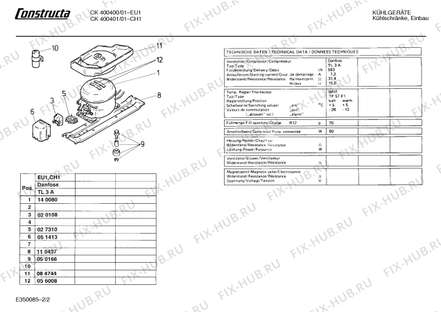 Взрыв-схема холодильника Constructa CK400401 - Схема узла 02