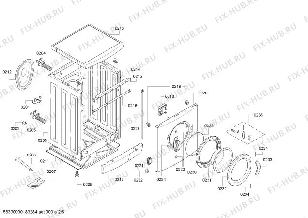 Взрыв-схема стиральной машины Siemens WM14E248NL iQ100 iSensoric - Схема узла 02