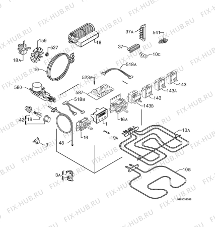 Взрыв-схема плиты (духовки) Privileg 365880_60881 - Схема узла Electrical equipment 268