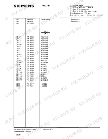 Схема №4 FM627W4 с изображением Головка воспроизведения и записи для жк-телевизора Siemens 00737122