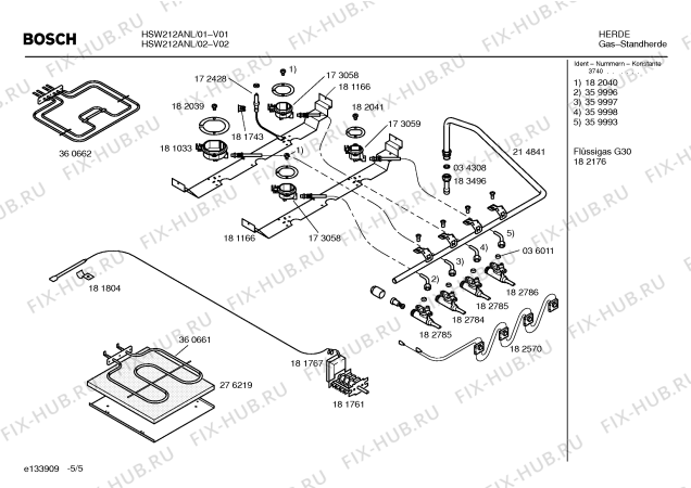 Схема №2 HSW212ANL, HSW212ANL с изображением Столешница для электропечи Bosch 00217184