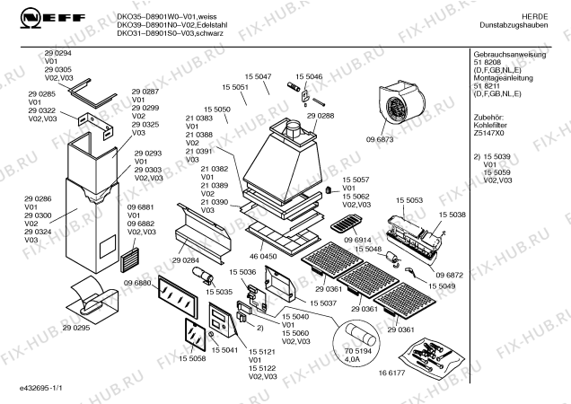 Схема №1 D8901N0 DKO 39 с изображением Панель управления для вентиляции Bosch 00155122