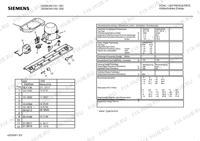 Взрыв-схема холодильника Siemens GS30U451 - Схема узла 03