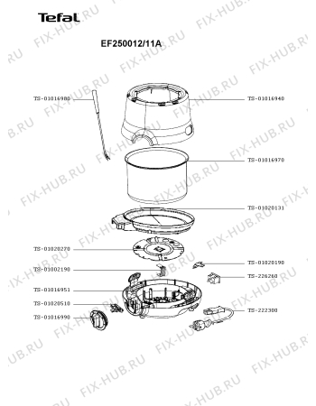 Схема №1 EF250012/11A с изображением Элемент корпуса для фондюшницы Tefal TS-01016951