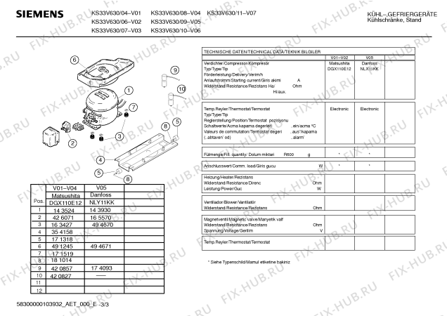 Схема №2 KS33V630 с изображением Дверка Siemens 00434448