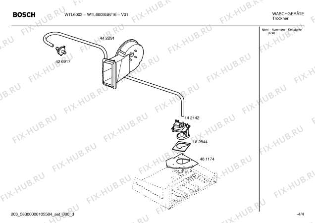 Схема №1 WTL6003GB WTL6003 с изображением Сливной шланг для сушильной машины Bosch 00462543