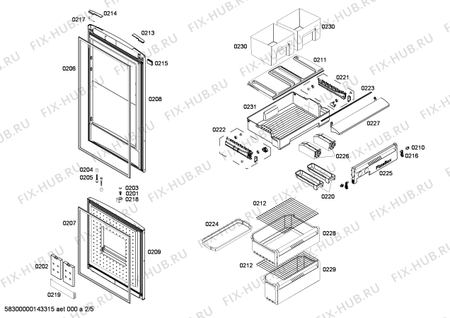 Схема №2 RB272373 с изображением Панель управления для холодильника Bosch 00677132