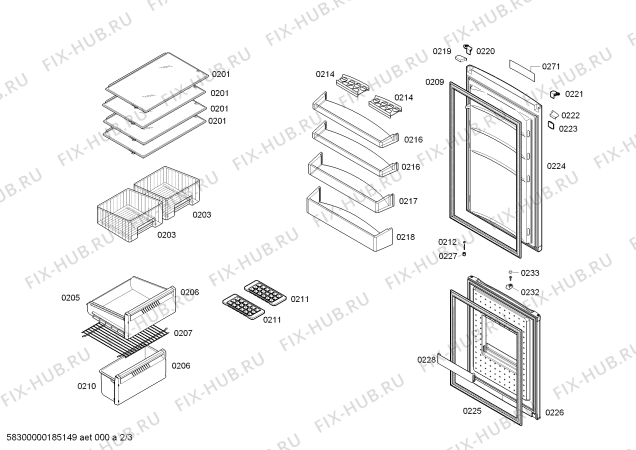 Взрыв-схема холодильника Profilo BD3157W2NN - Схема узла 02