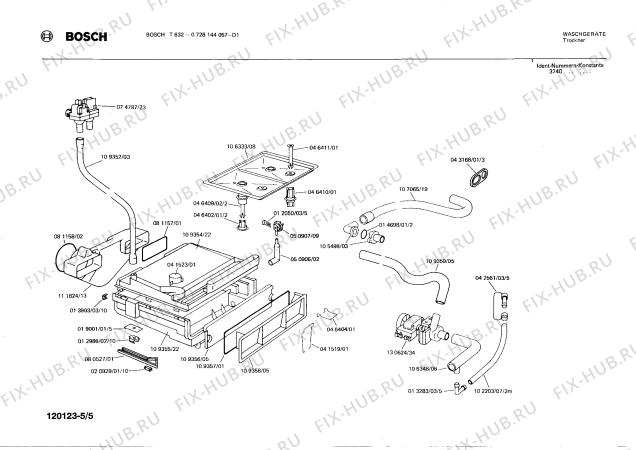 Взрыв-схема сушильной машины Bosch 0728144057 T632 - Схема узла 05
