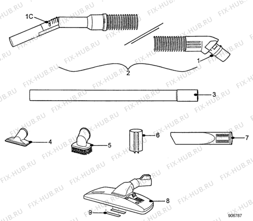 Взрыв-схема пылесоса Tornado TO2460 - Схема узла Accessories