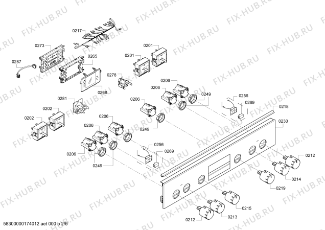 Взрыв-схема плиты (духовки) Bosch HCE764223U Bosch - Схема узла 02