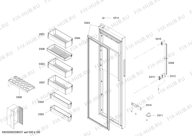 Схема №1 KAD92S5ETI с изображением Наклейка для холодильника Bosch 00637167