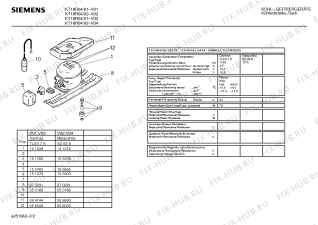 Взрыв-схема холодильника Siemens KT18R04GB - Схема узла 02