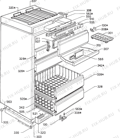 Взрыв-схема холодильника Zanussi Z9250VF - Схема узла Housing 001