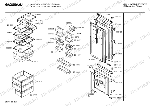 Взрыв-схема холодильника Gaggenau KIMGGY1IE IC190-230 - Схема узла 02