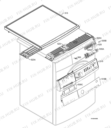 Взрыв-схема стиральной машины Aeg Electrolux L6685EXL - Схема узла Command panel 037