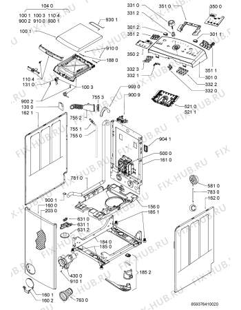 Схема №1 AWE 98612 ZEN с изображением Блок управления для стиралки Whirlpool 481010490542