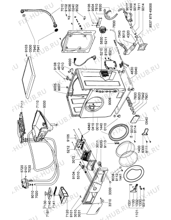 Схема №1 AWG 879 PL с изображением Обшивка для стиральной машины Whirlpool 481246469056