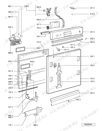 Схема №1 ADG 6340/1 IX с изображением Сенсорная панель для посудомойки Whirlpool 481245372864