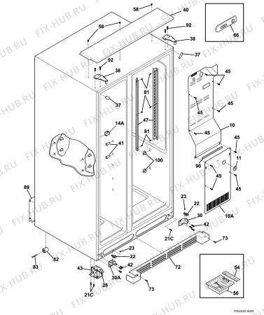 Взрыв-схема холодильника Husqvarna Electrolux QT5000FX3 - Схема узла Housing 001