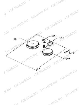 Взрыв-схема плиты (духовки) Zanussi PI22T - Схема узла Electrical cooking plates