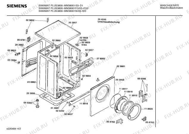Схема №1 WM38001SI SIWAMAT PLUS 3800 с изображением Панель управления для стиралки Siemens 00271079