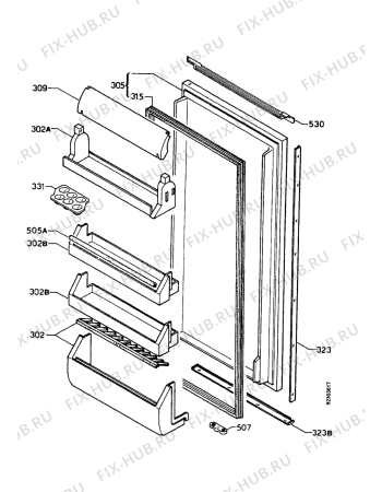 Взрыв-схема холодильника Zanussi ZPL5233 - Схема узла Door 003