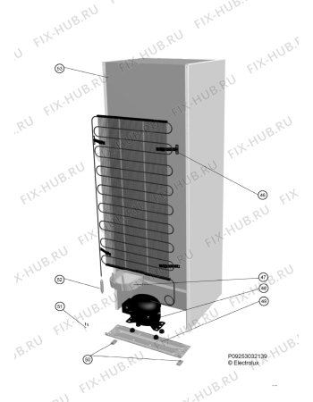 Взрыв-схема холодильника Zanussi ZRB327WO - Схема узла Cooling system 017