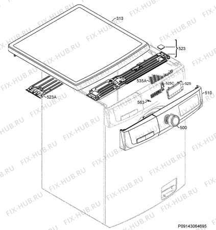 Взрыв-схема стиральной машины Rex Electrolux RWW168543W - Схема узла Command panel 037