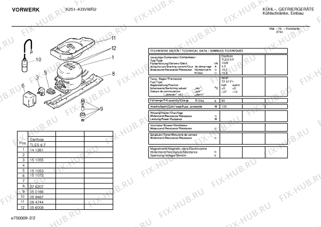 Взрыв-схема холодильника Vorwerk K251 ki3vwr3 - Схема узла 02