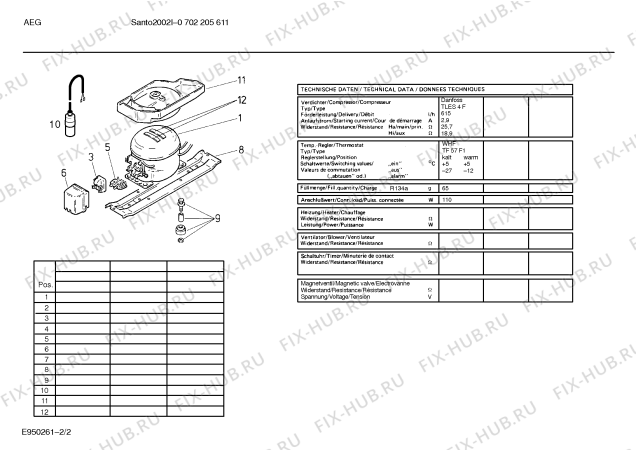 Взрыв-схема холодильника Aeg KI5AEN2 2002I - Схема узла 02