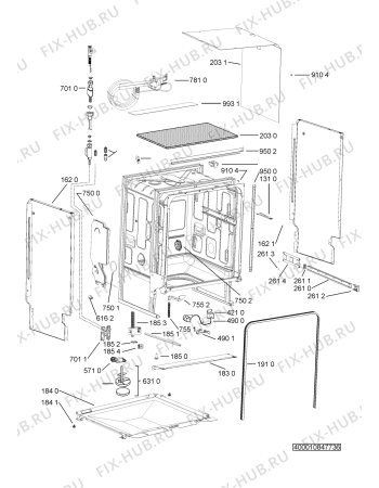 Взрыв-схема посудомоечной машины Indesit KDSCM821301 (F100675) - Схема узла