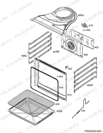 Взрыв-схема плиты (духовки) Electrolux EOC5741AAX - Схема узла Oven