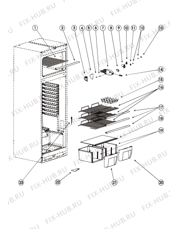 Взрыв-схема холодильника Indesit R27G (F027924) - Схема узла